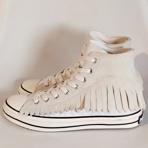 Host Pick🔥Palm Angels white fringe basket high vulcanized sneakers, EU41, NWT - Picture 3 of 13